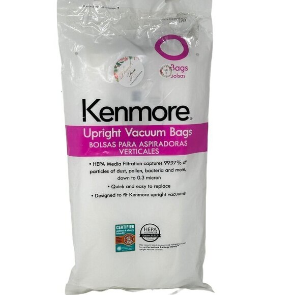 Kenmore 53294 Type O Vacuum Bags HEPA for Upright Vacuums Style - Picture 1 of 11